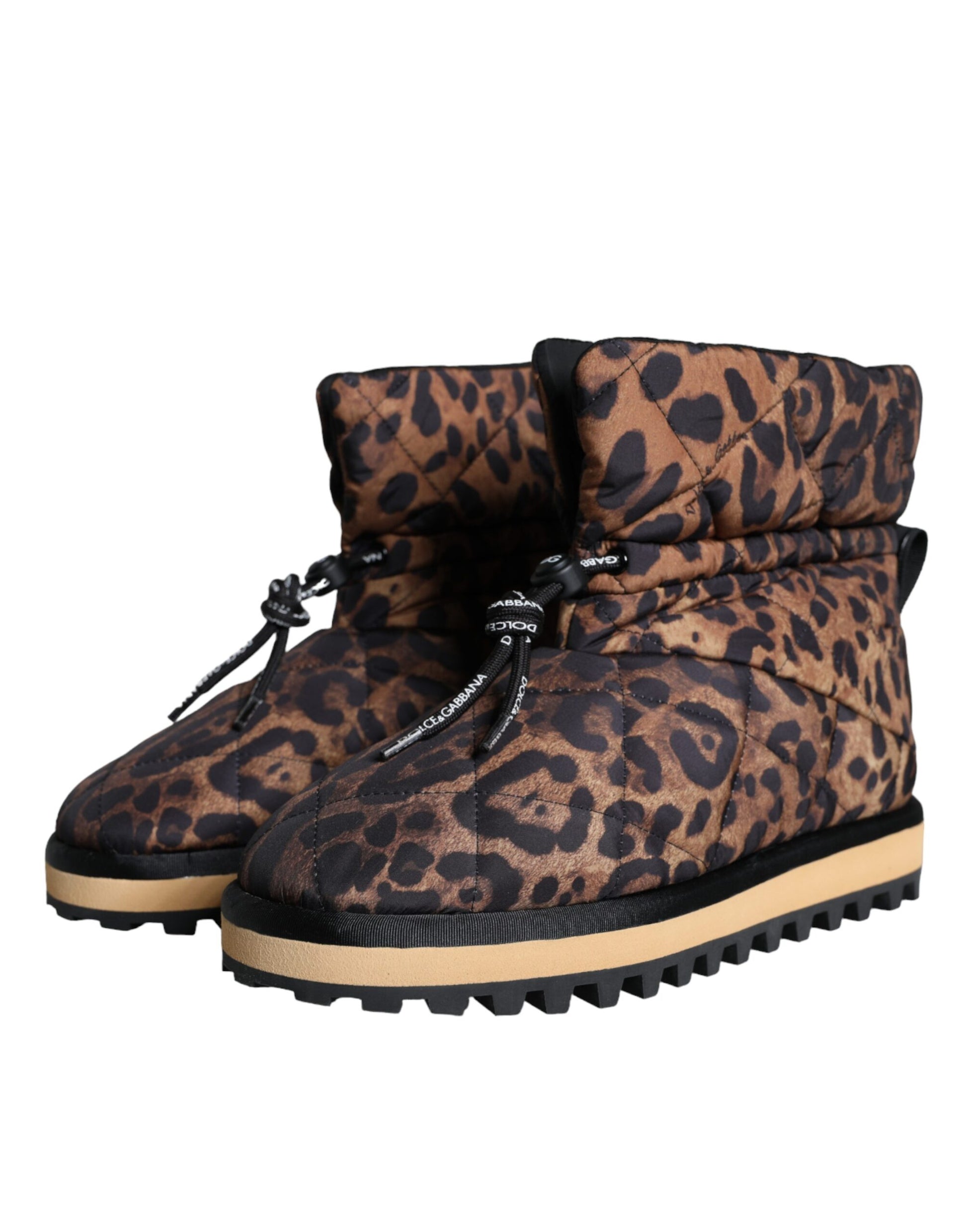 Leopard print snow boots