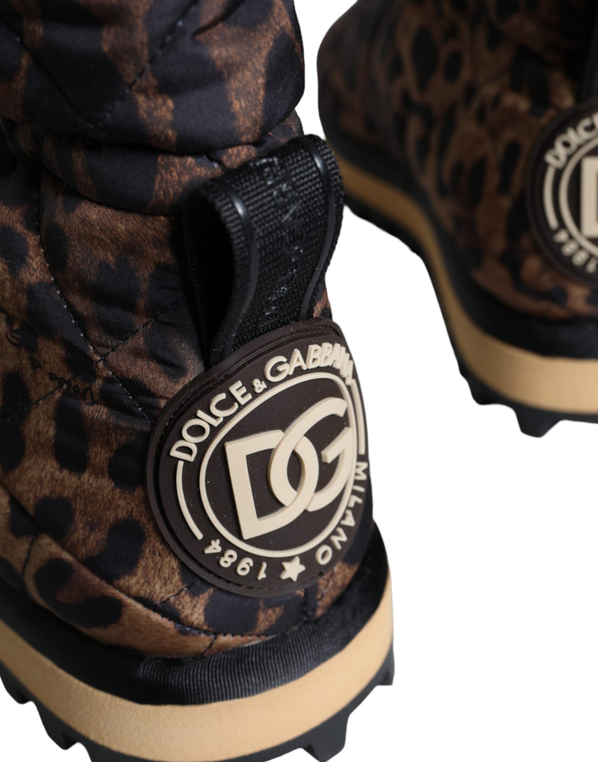Leopard print rain boot with D&G logo