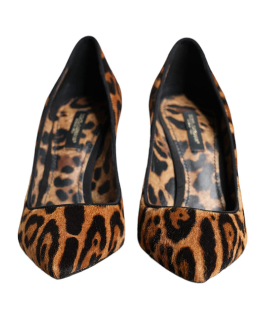 Pair of women's shoes with animal print design