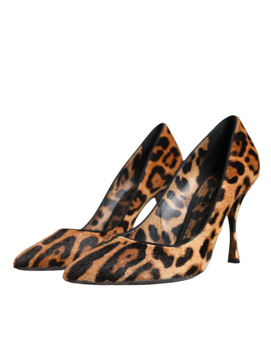 Leopard print high heel shoes