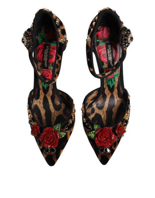 Pair of high heel shoes with floral embellishments