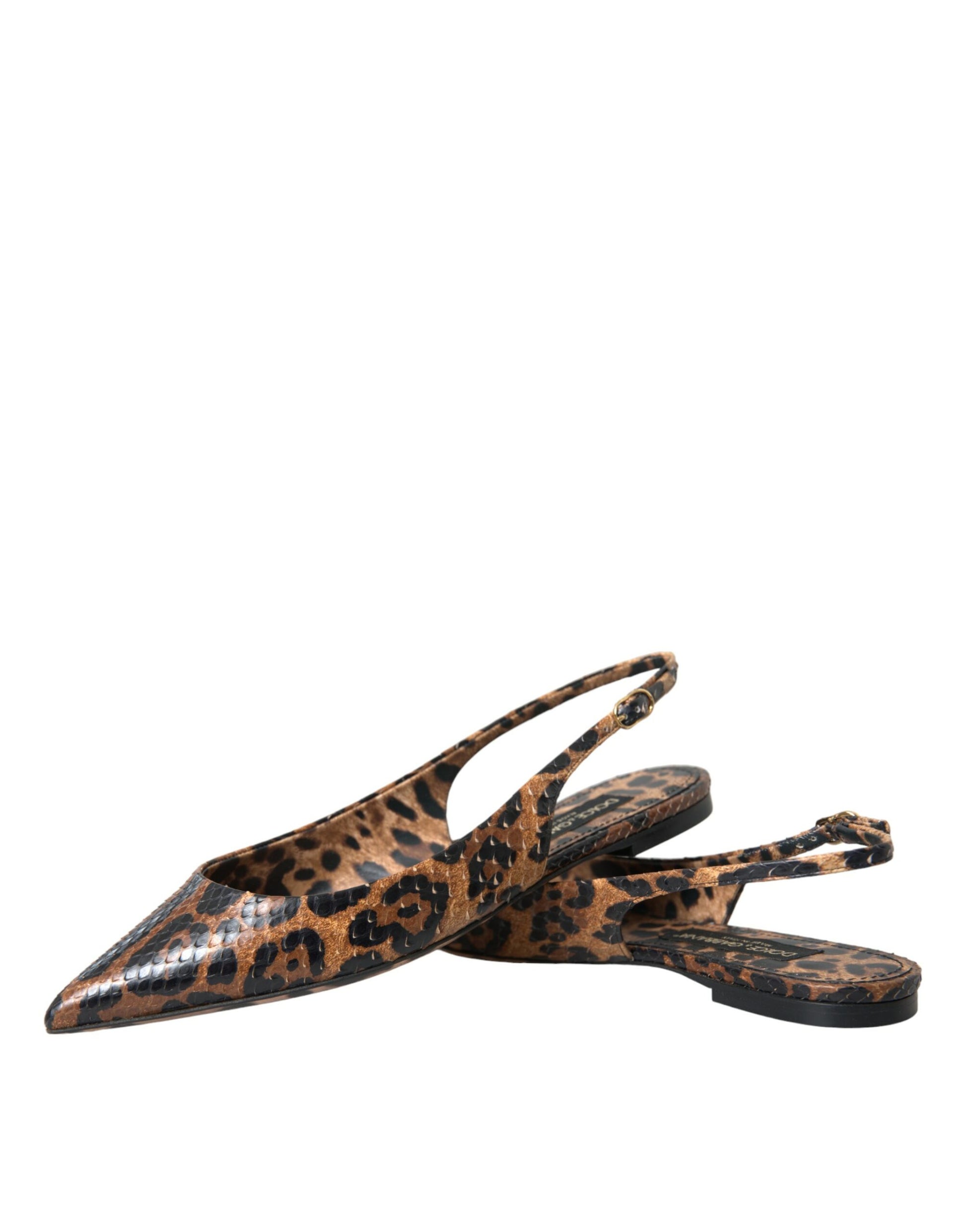 Leopard print high heel shoes with ankle strap