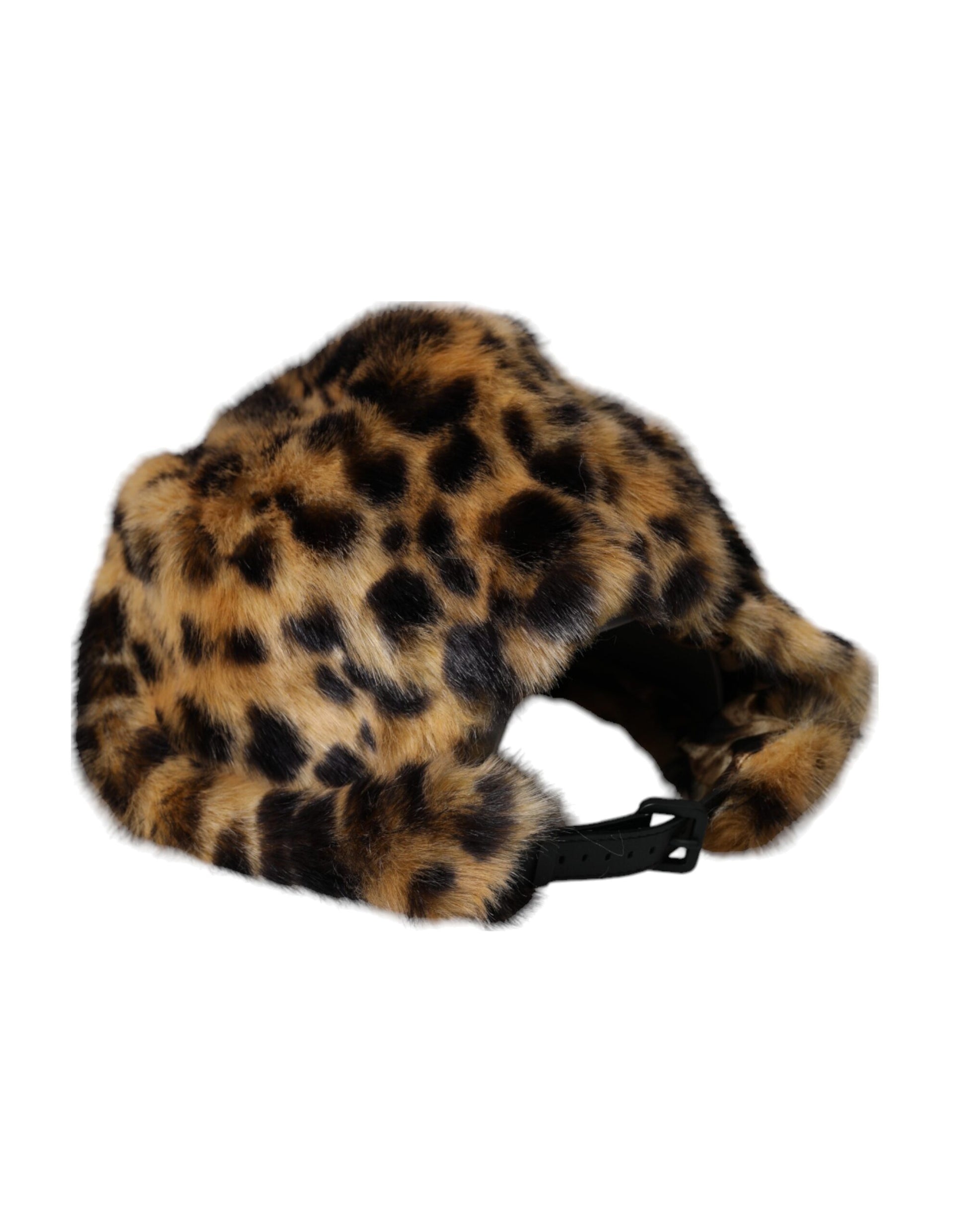 Leopard print furry hat