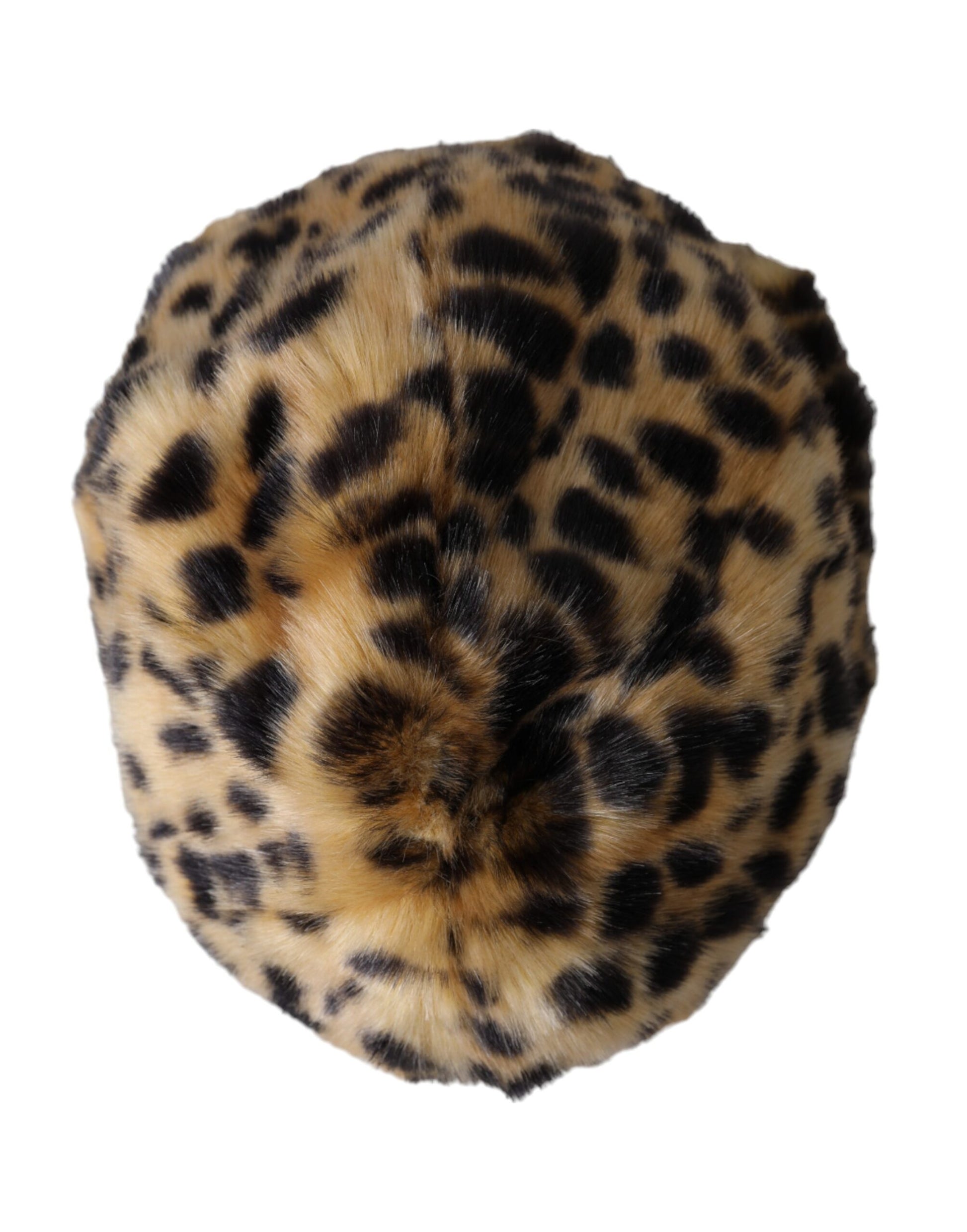 Leopard print furry hat
