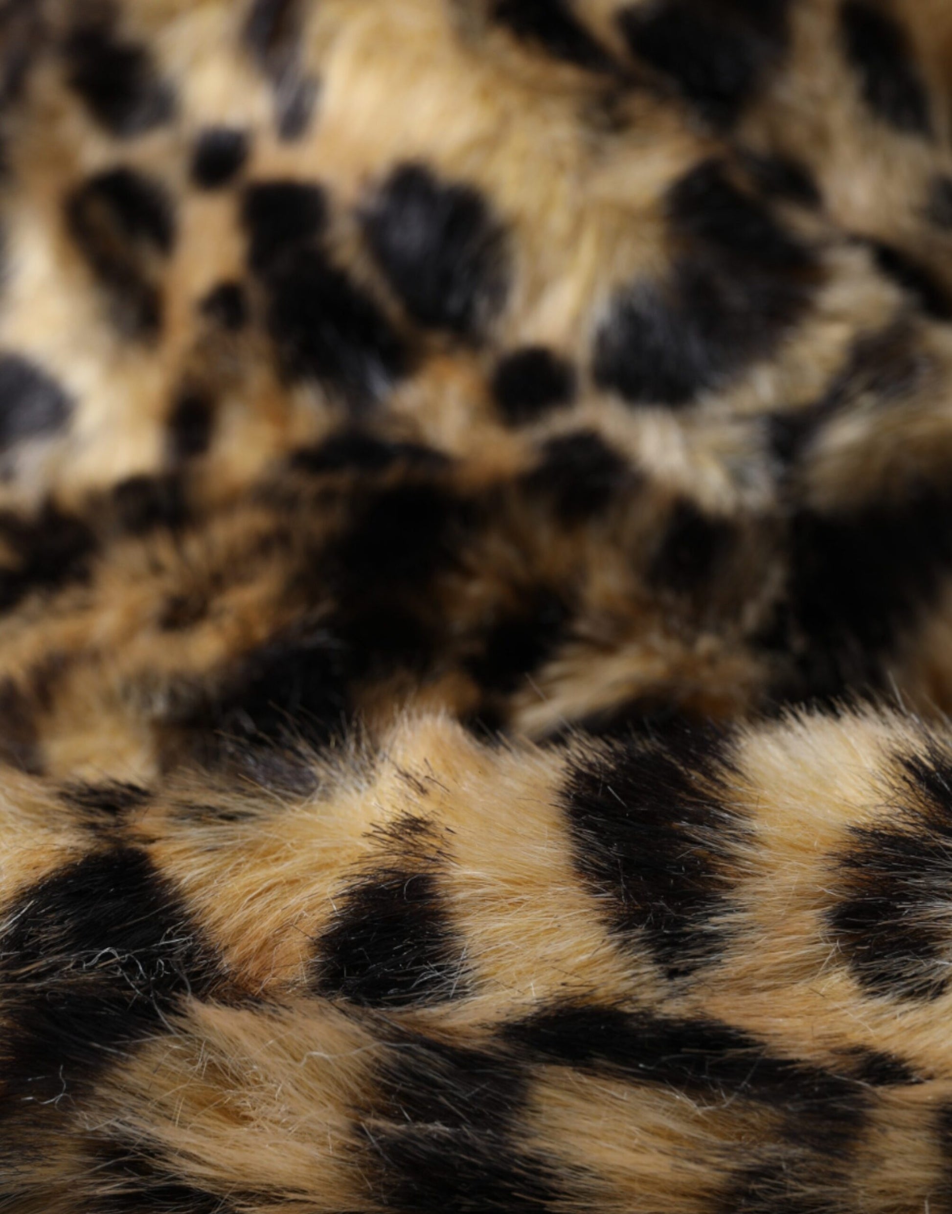 Leopard print fur fabric