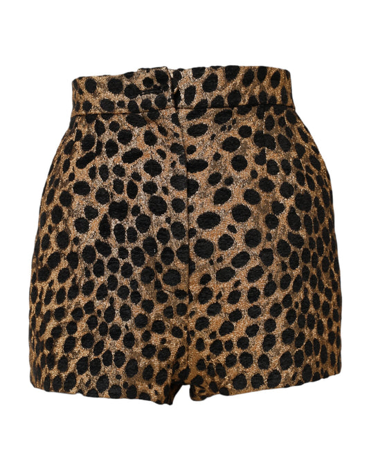 Leopard print shorts with sequins