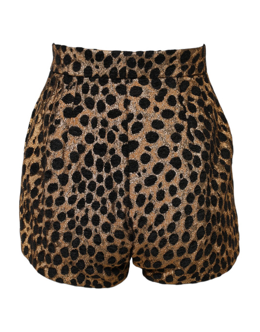 Leopard print shorts with sequins