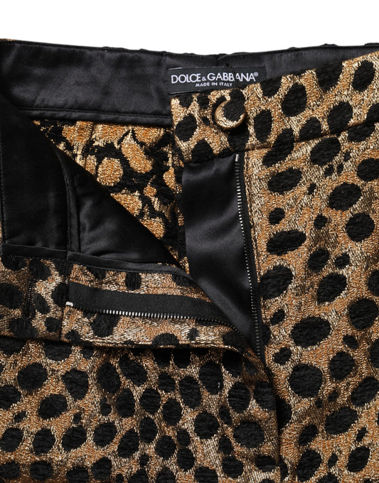 Leopard print pants with zippered pockets