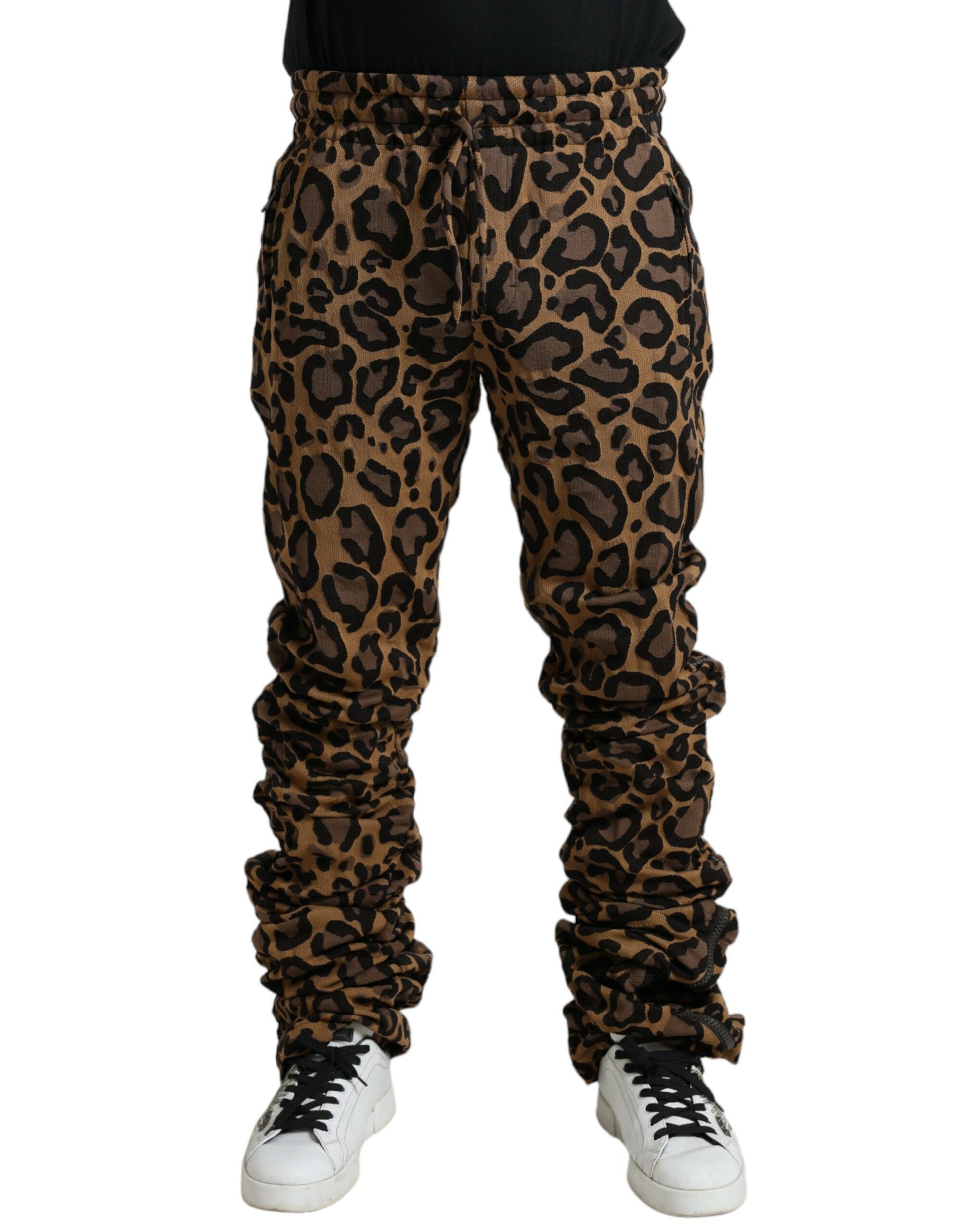 Leopard print pants on a mannequin
