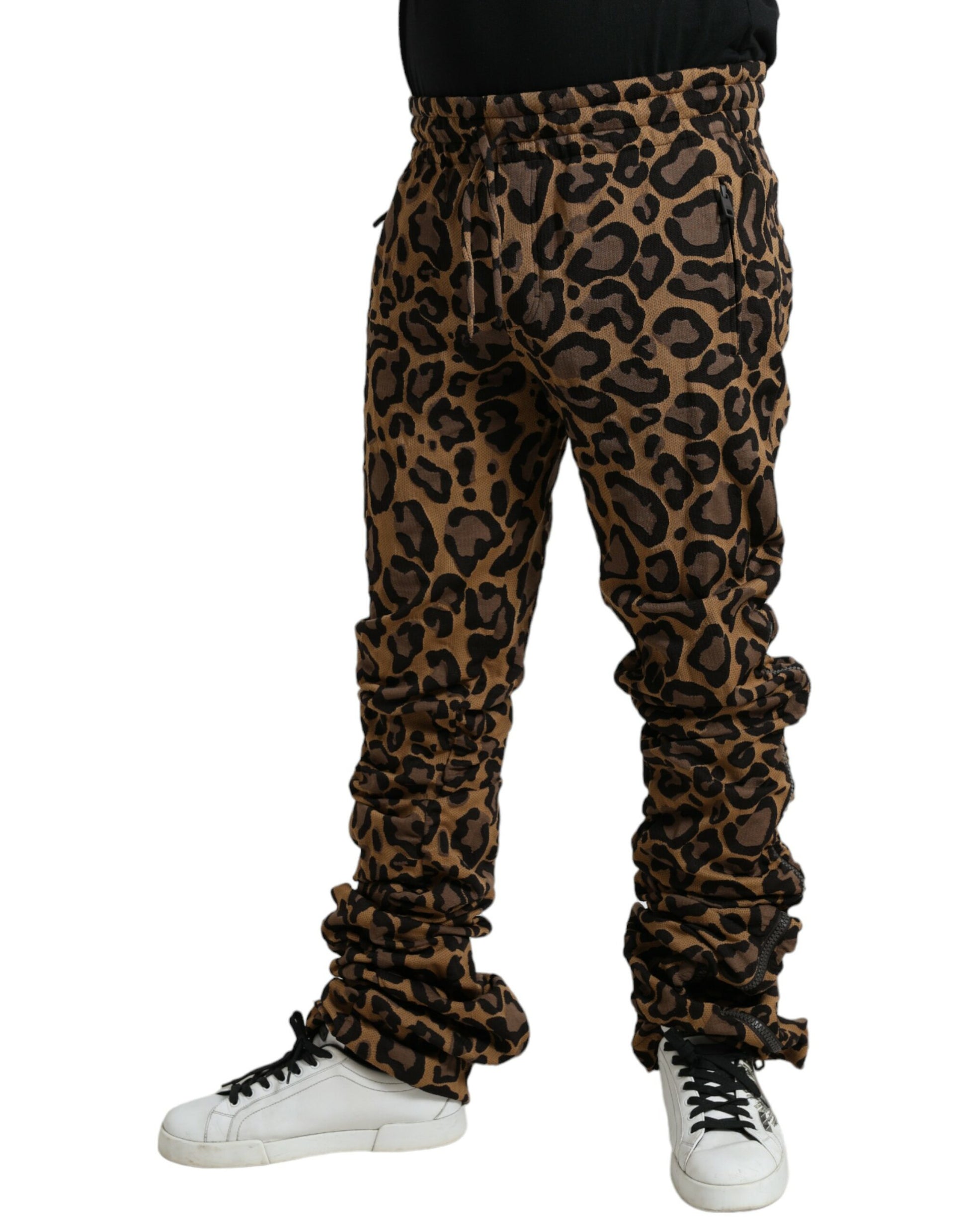 Leopard print pants on a person