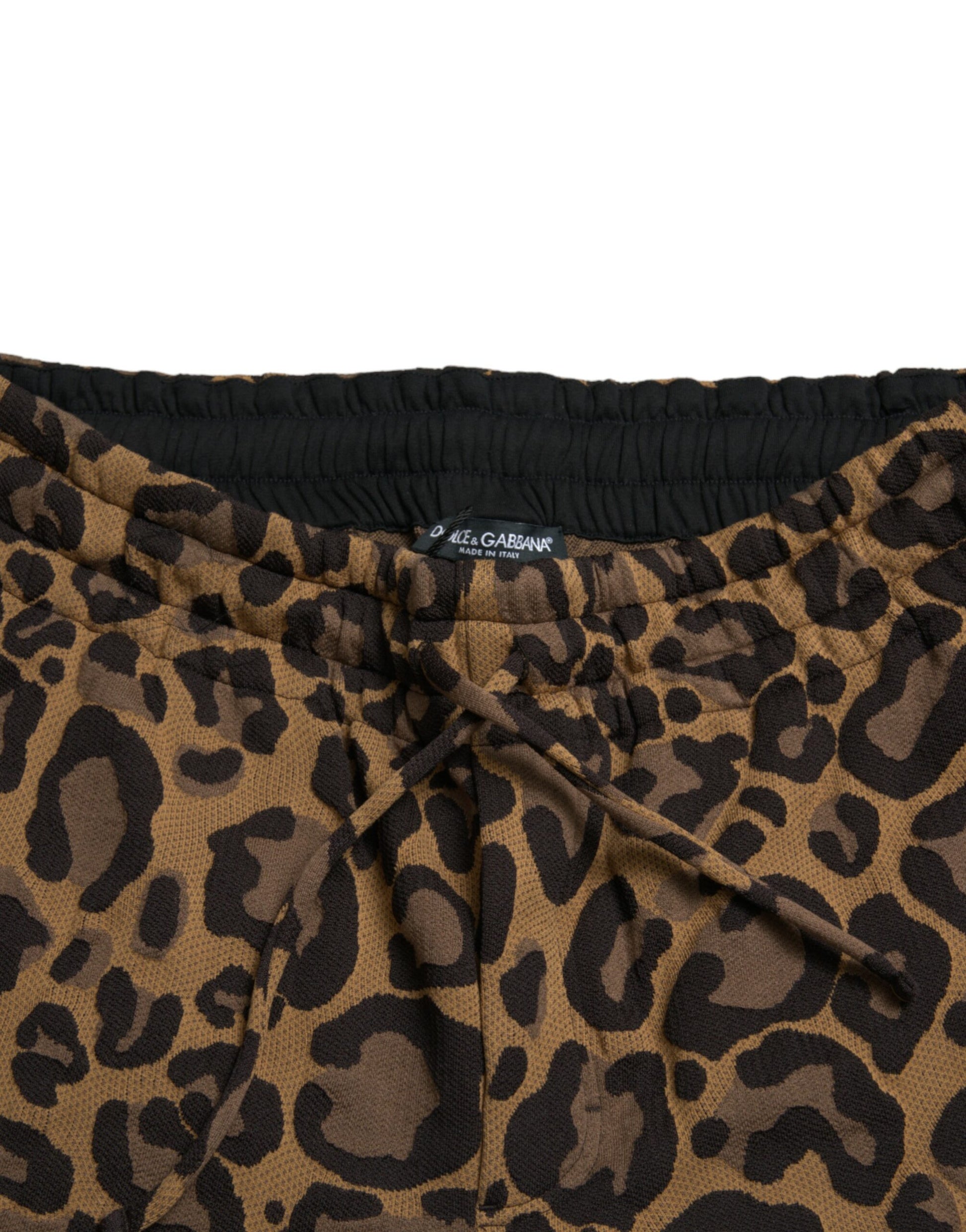 Leopard print pants with elastic waistband