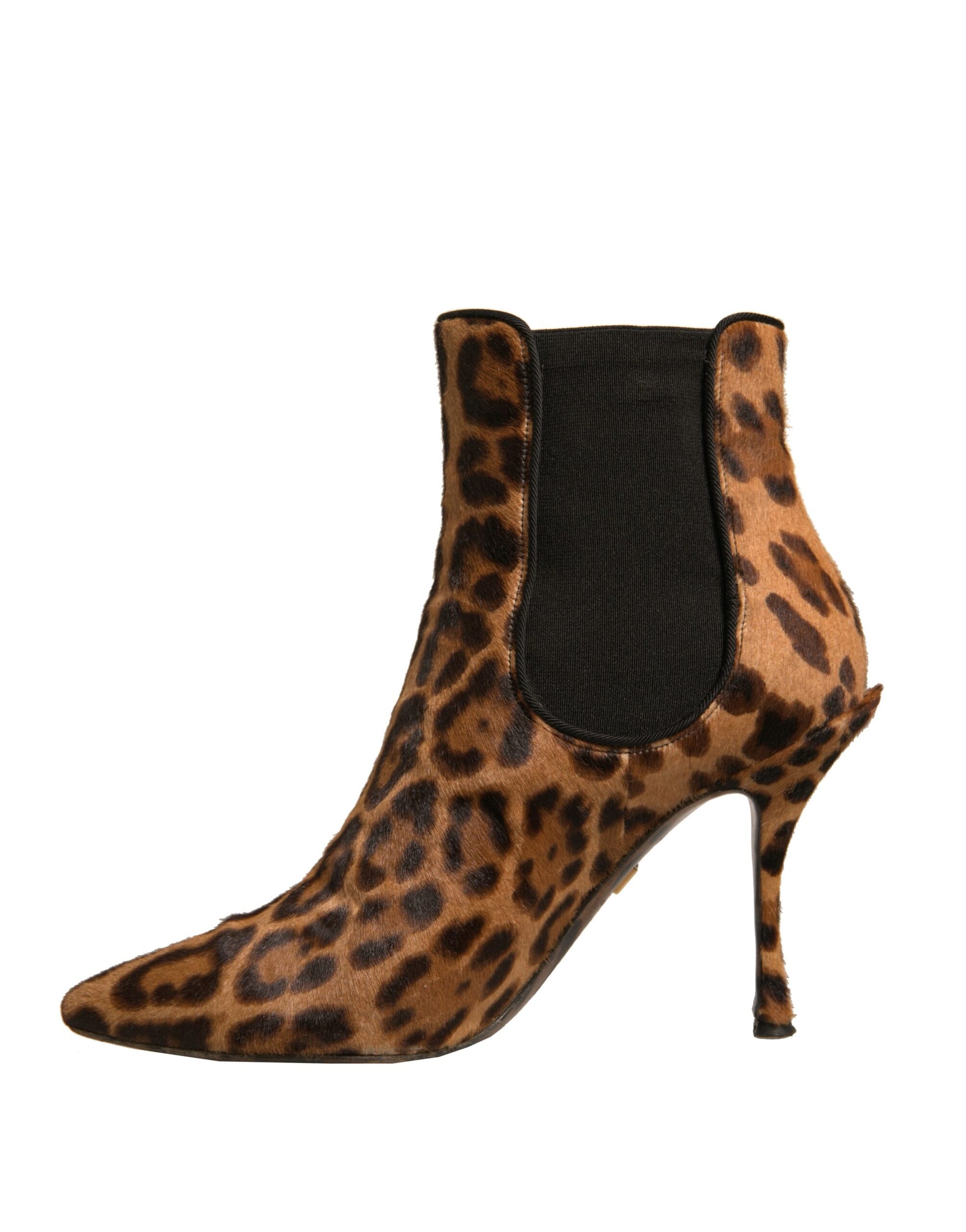 Leopard print high heel boot