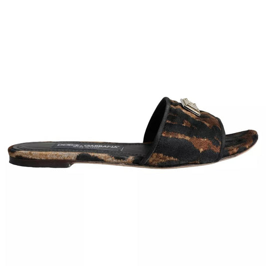 Pair of women's sandals with a cheetah print design