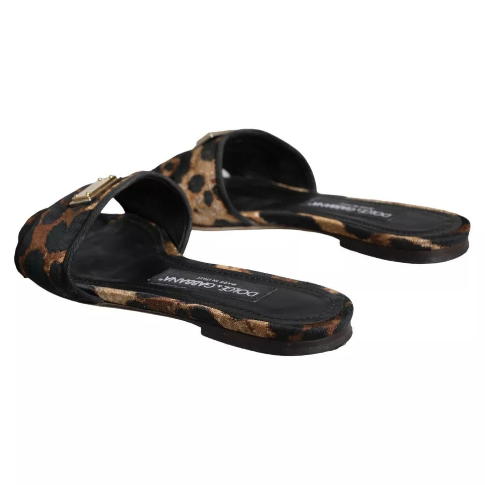 Pair of women's sandals with animal print design