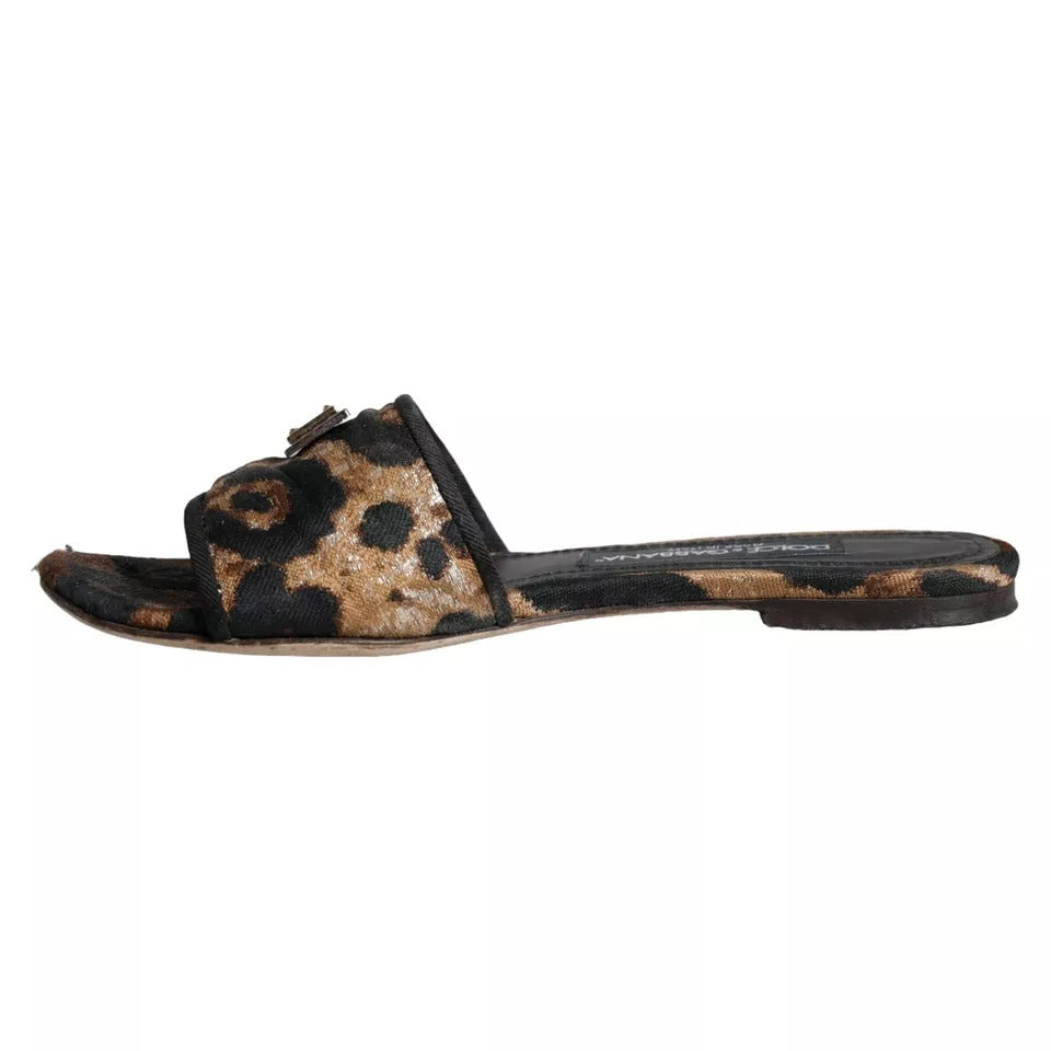 Pair of women's sandals with animal print design