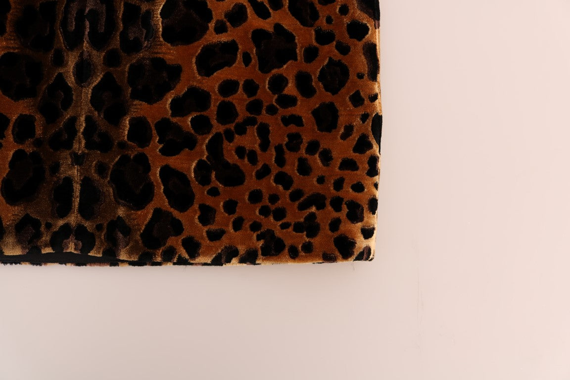 A brown leopard print silk sheath dress from Dolce & Gabbana