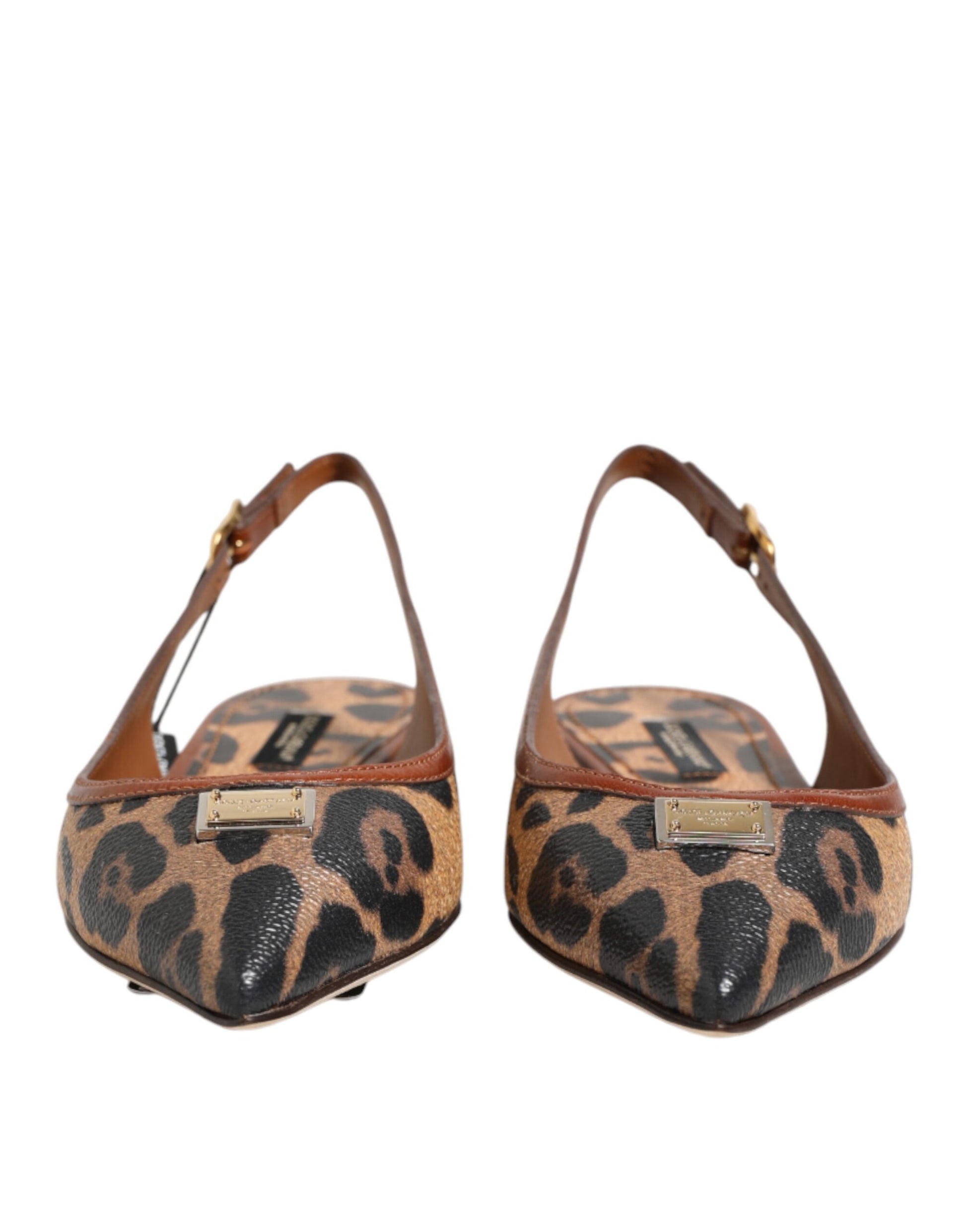 Pair of women's shoes with a leopard print design