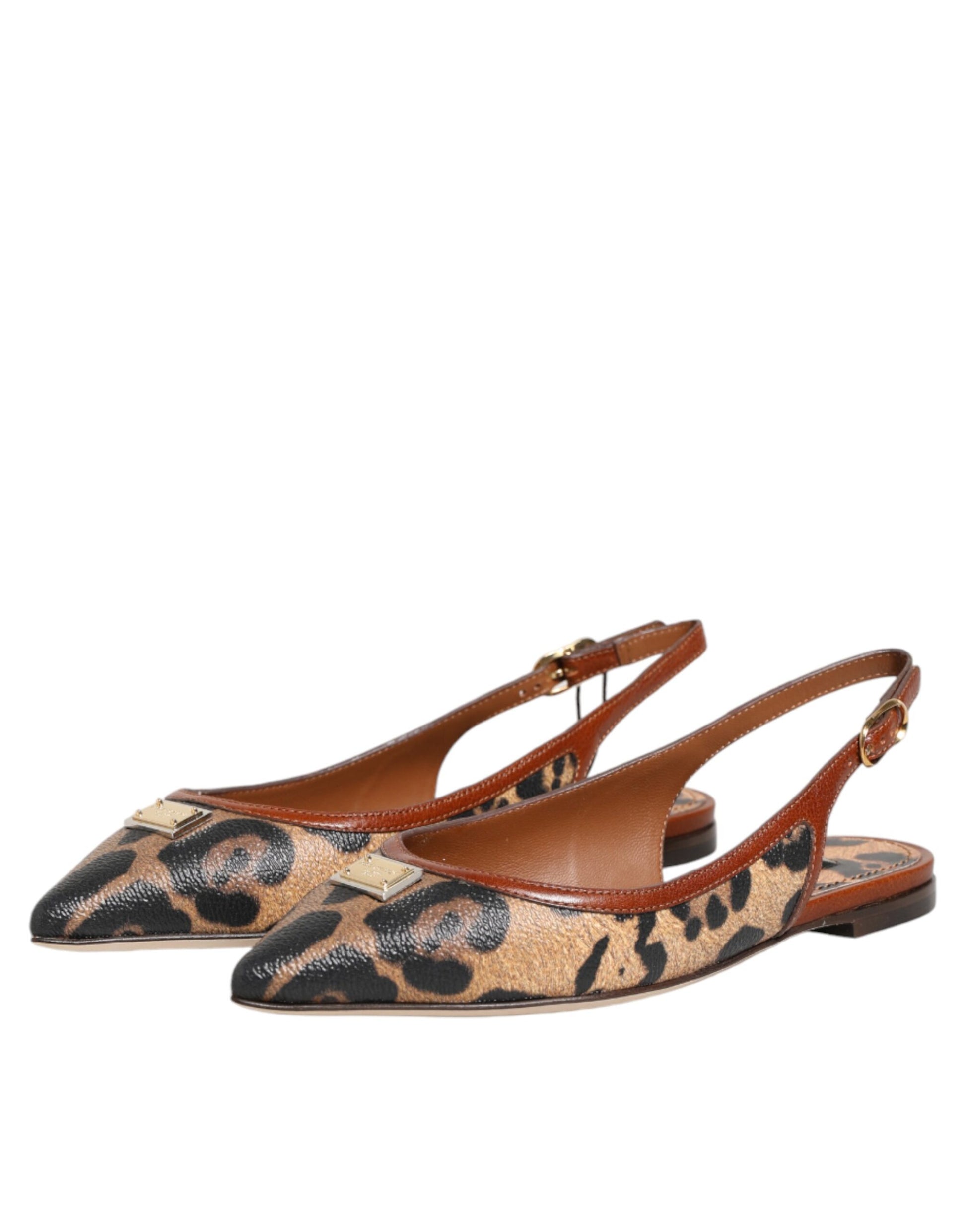 Pair of women's shoes with animal print design