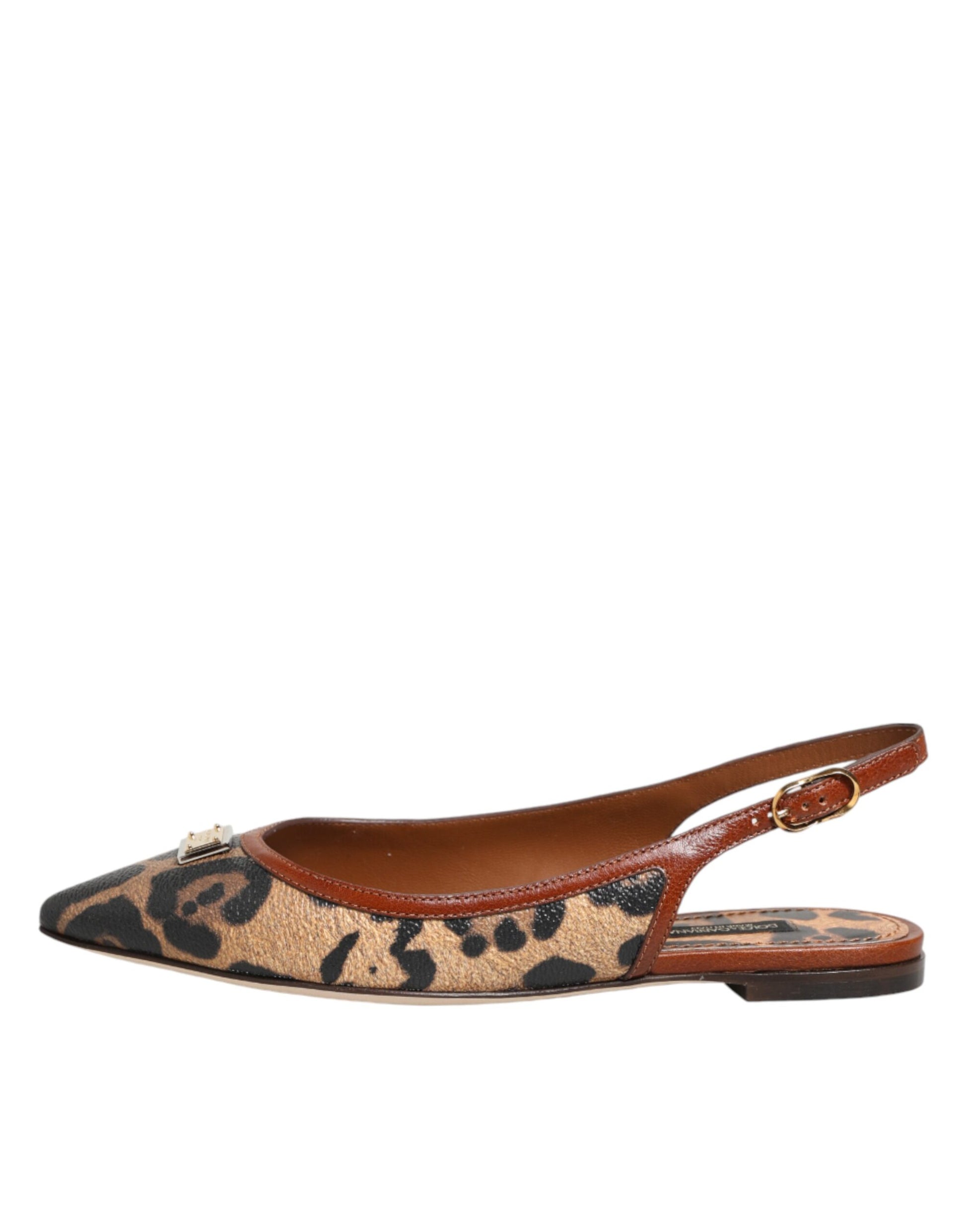 Brown leopard print shoe with brown strap