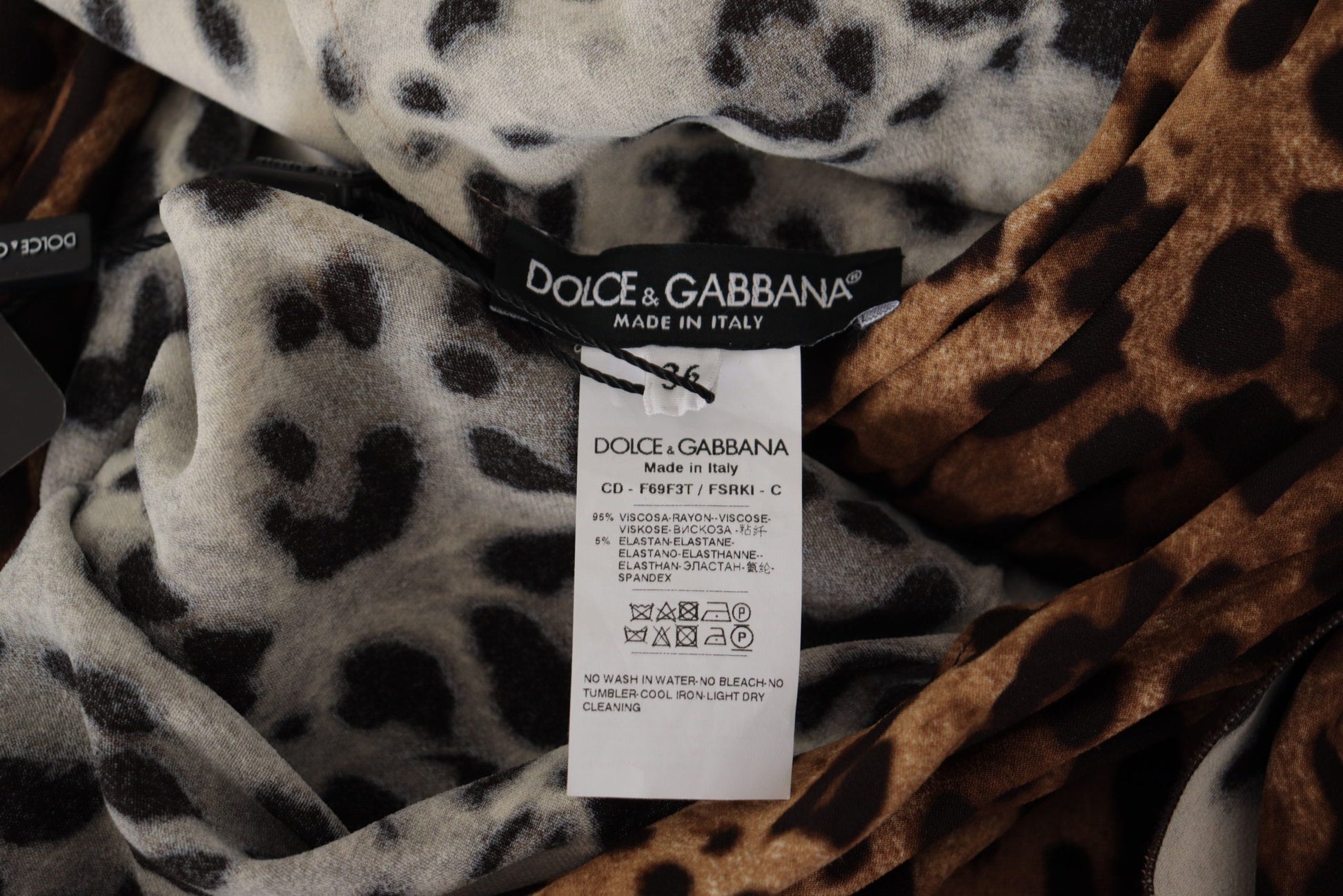 Leopard print wrap dress by Dolce & Gabbana, made of viscose