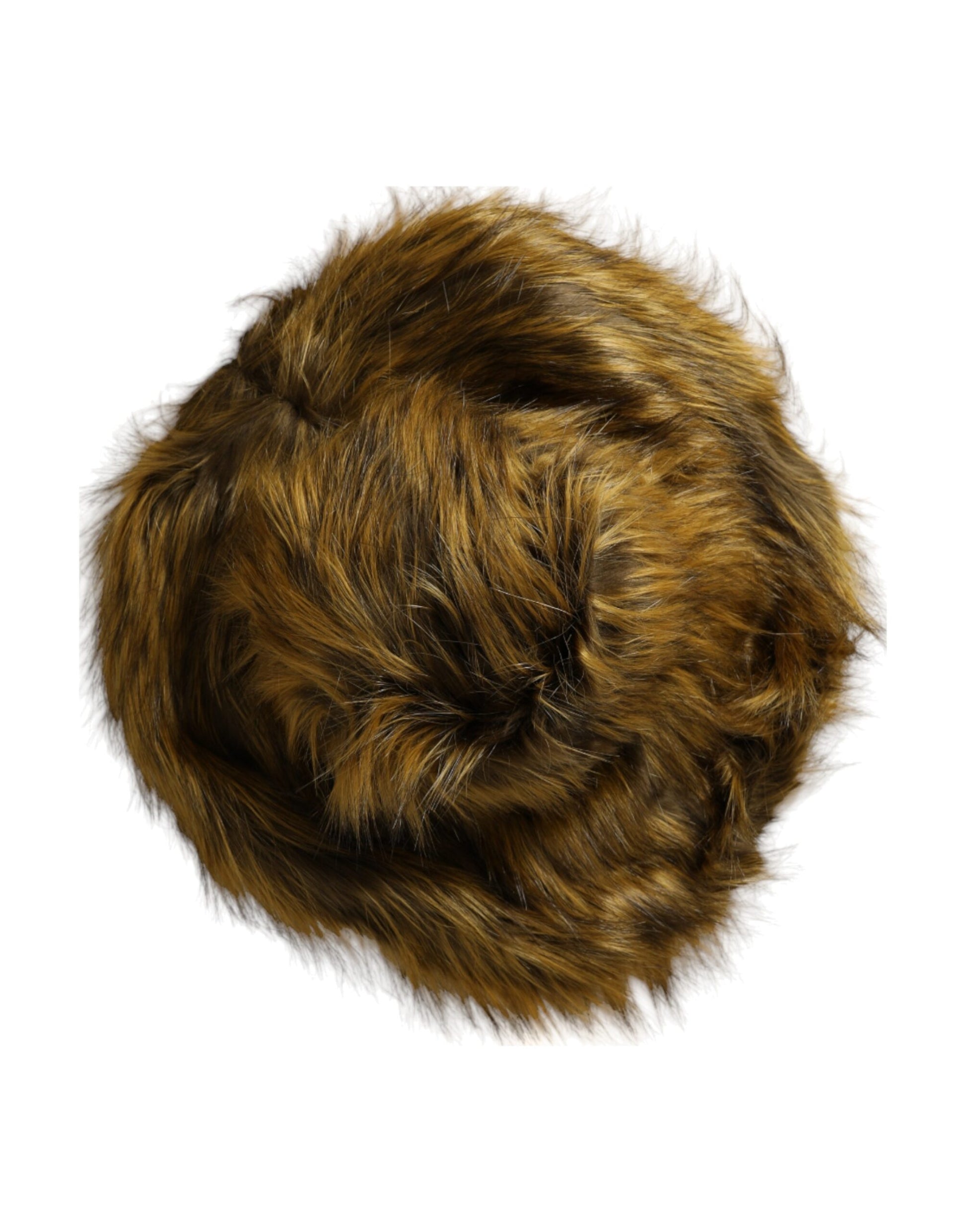 Brown furry hairy wig or hat