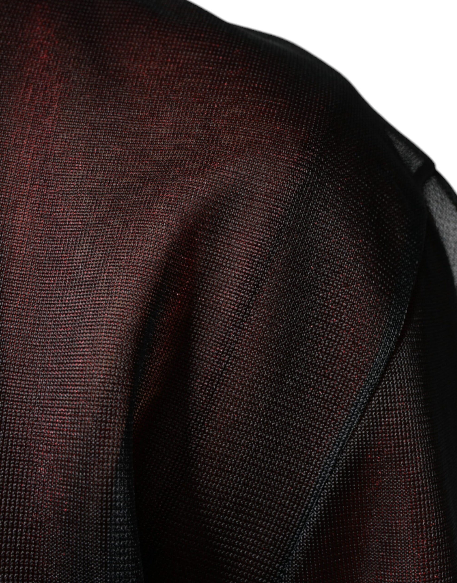 Textured fabric on sleeve of garment