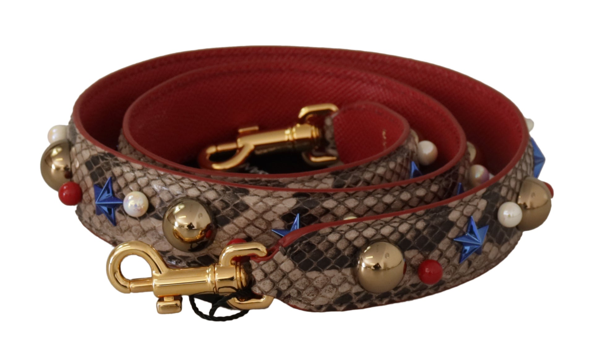 Red and gold bracelet with charms