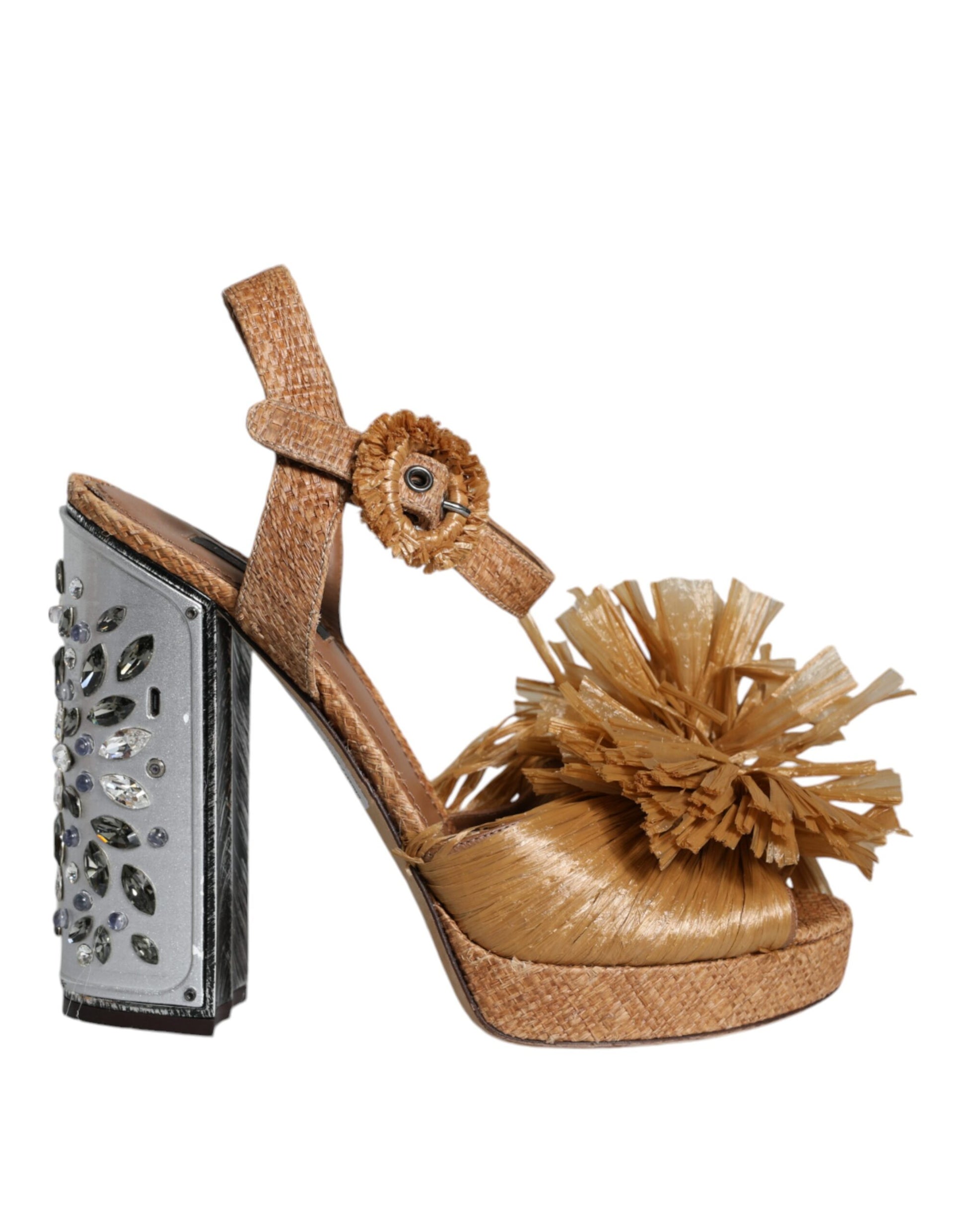 High heel shoe with embellishments on top