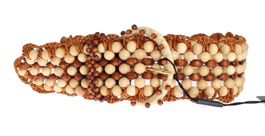 Brown beaded bracelet with clasp