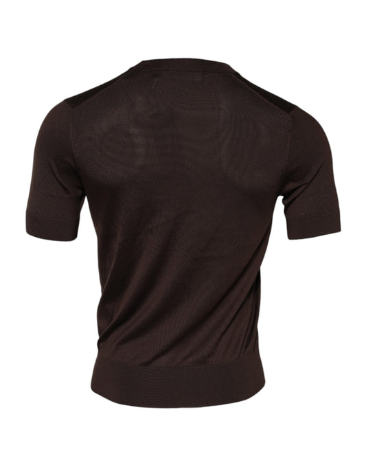 Brown short sleeve shirt on a mannequin