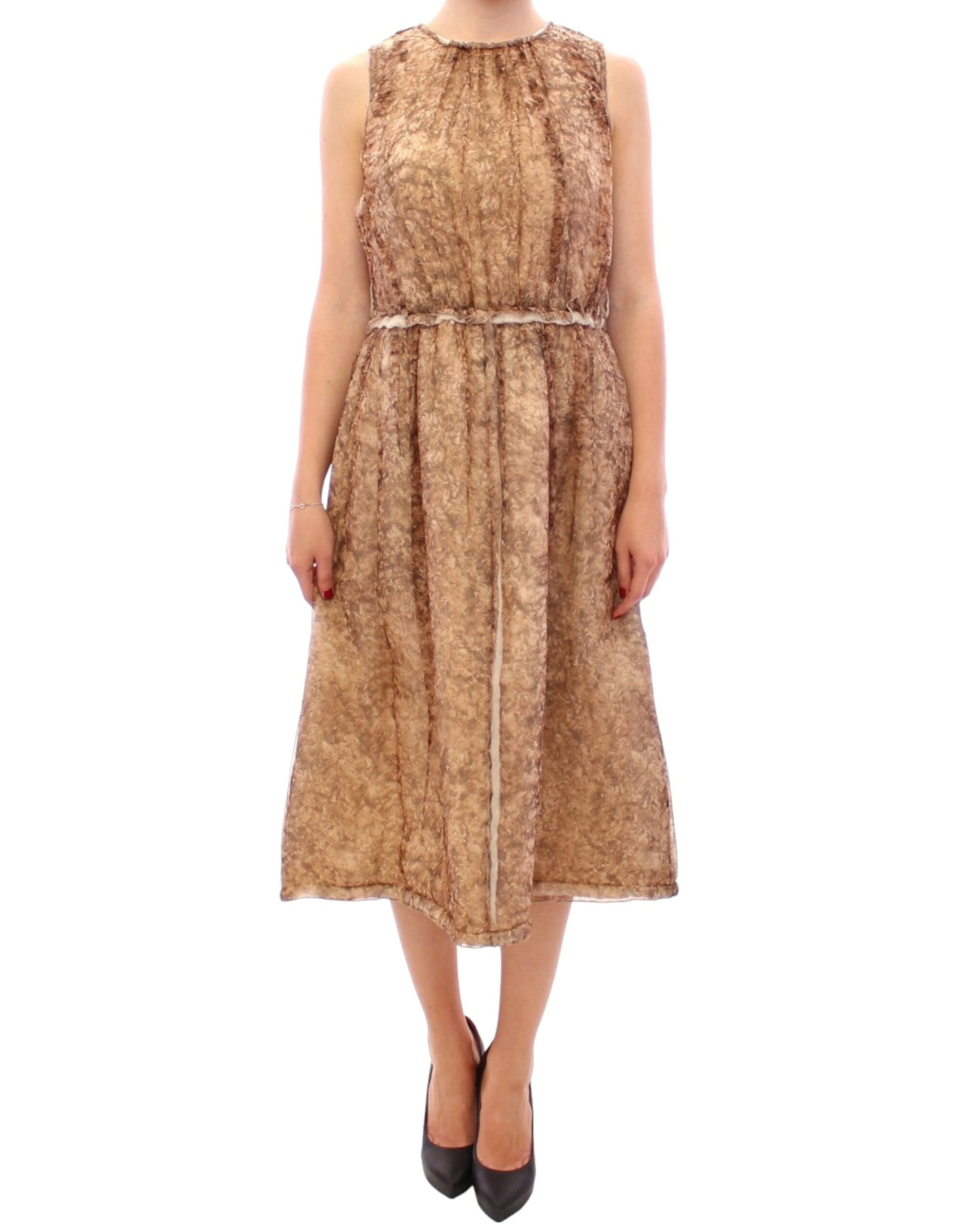 Long brown dress on woman