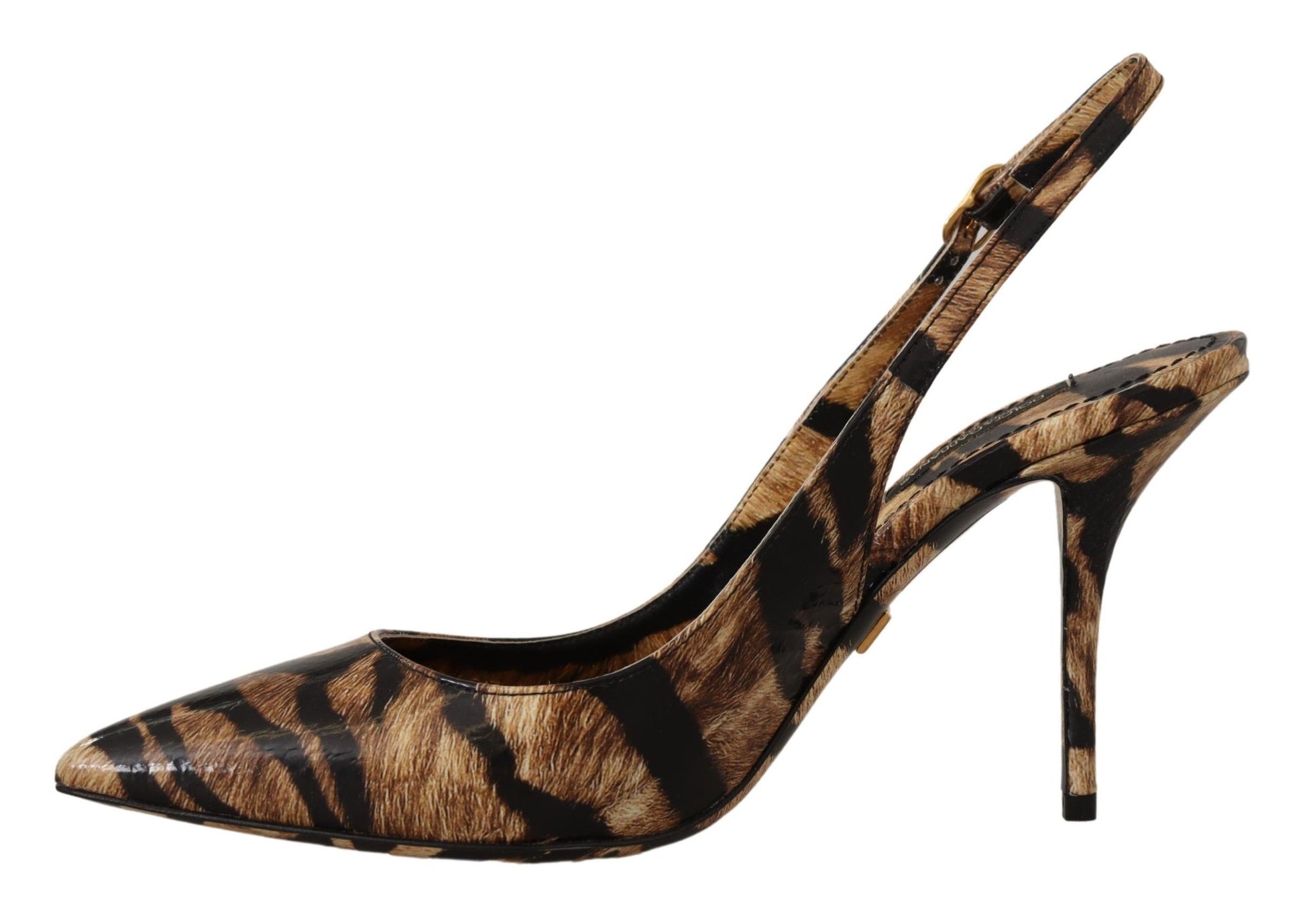 High heel shoe with animal print design