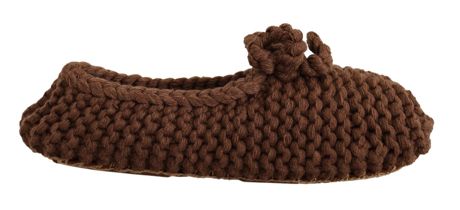 Brown crochet baby booties with ties