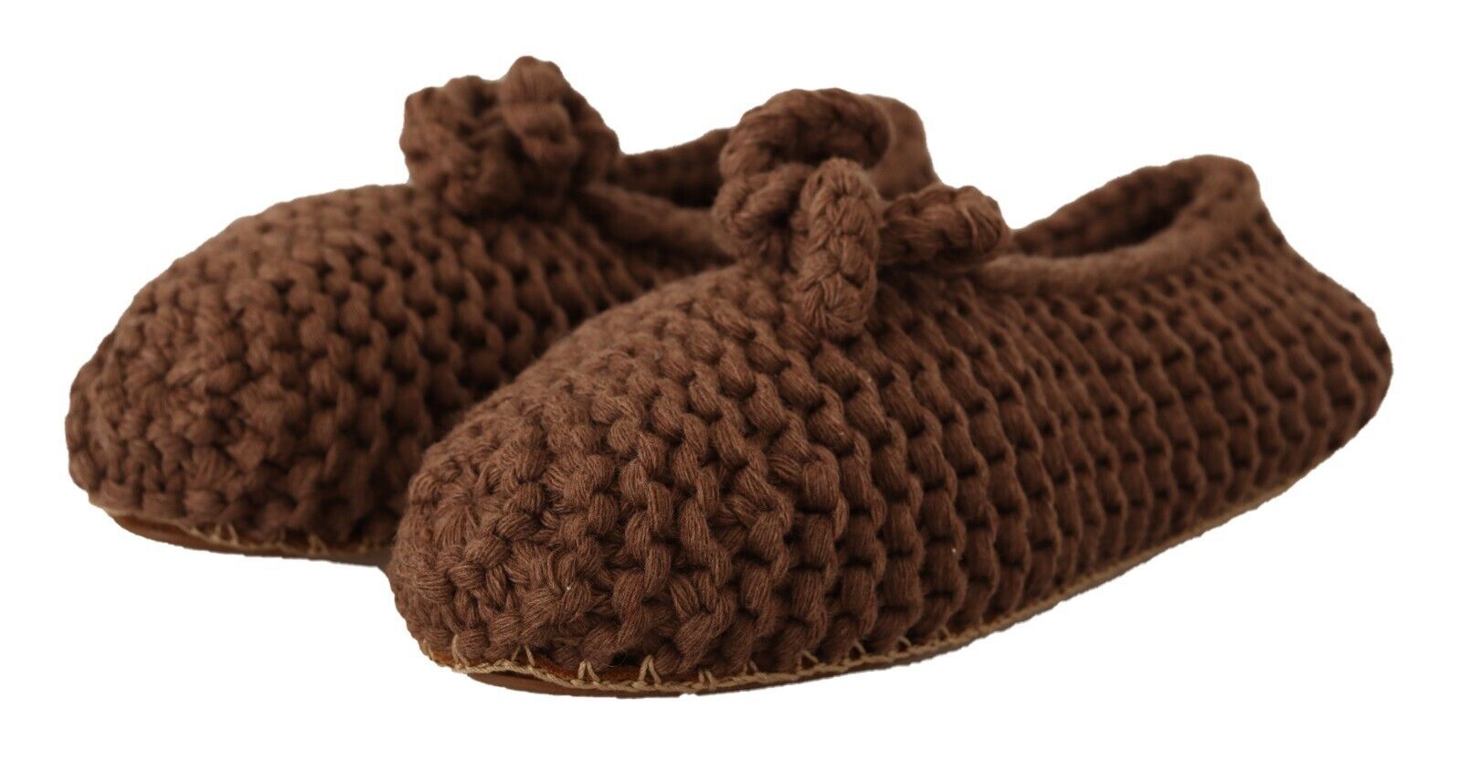 Pair of brown slippers with a textured surface
