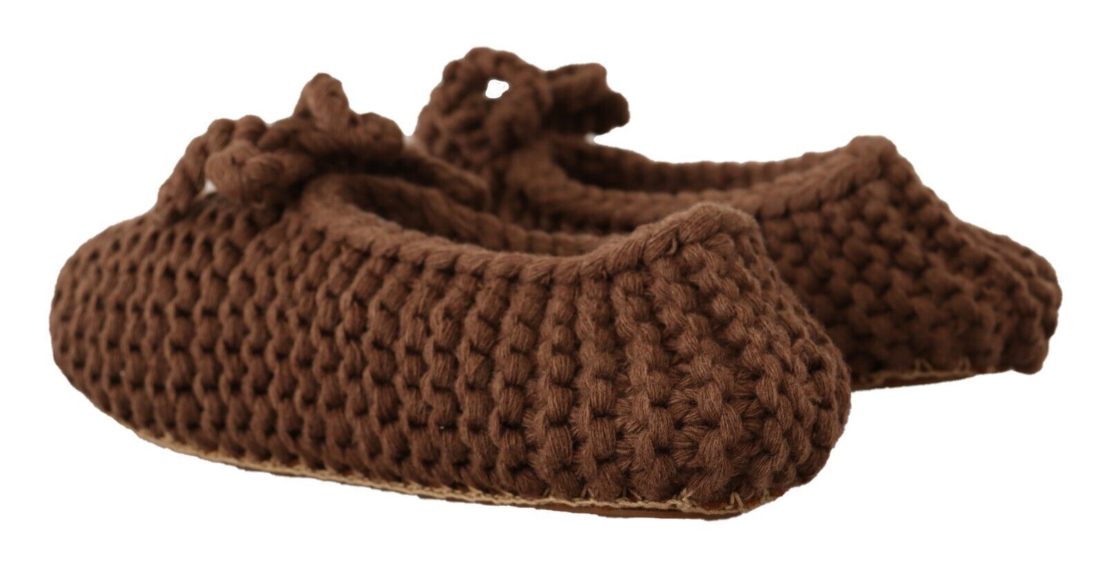 Pair of brown baby shoes with velcro straps