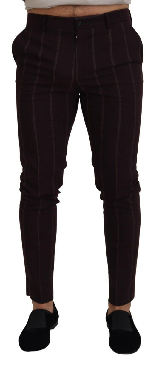 Pair of brown trousers with a checkered pattern on the legs