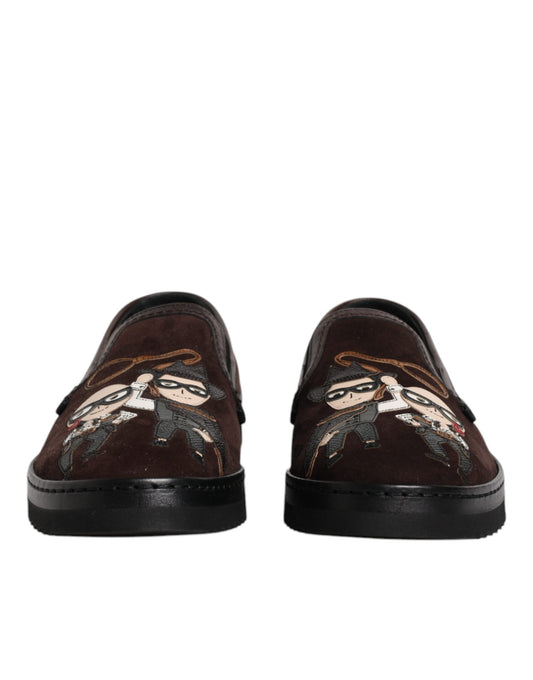 Pair of shoes with cartoon character design on them