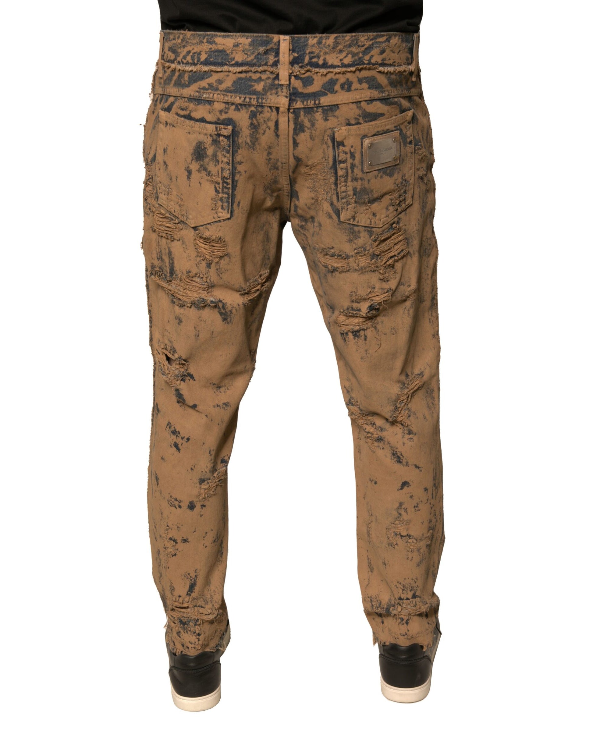 Pair of distressed jeans