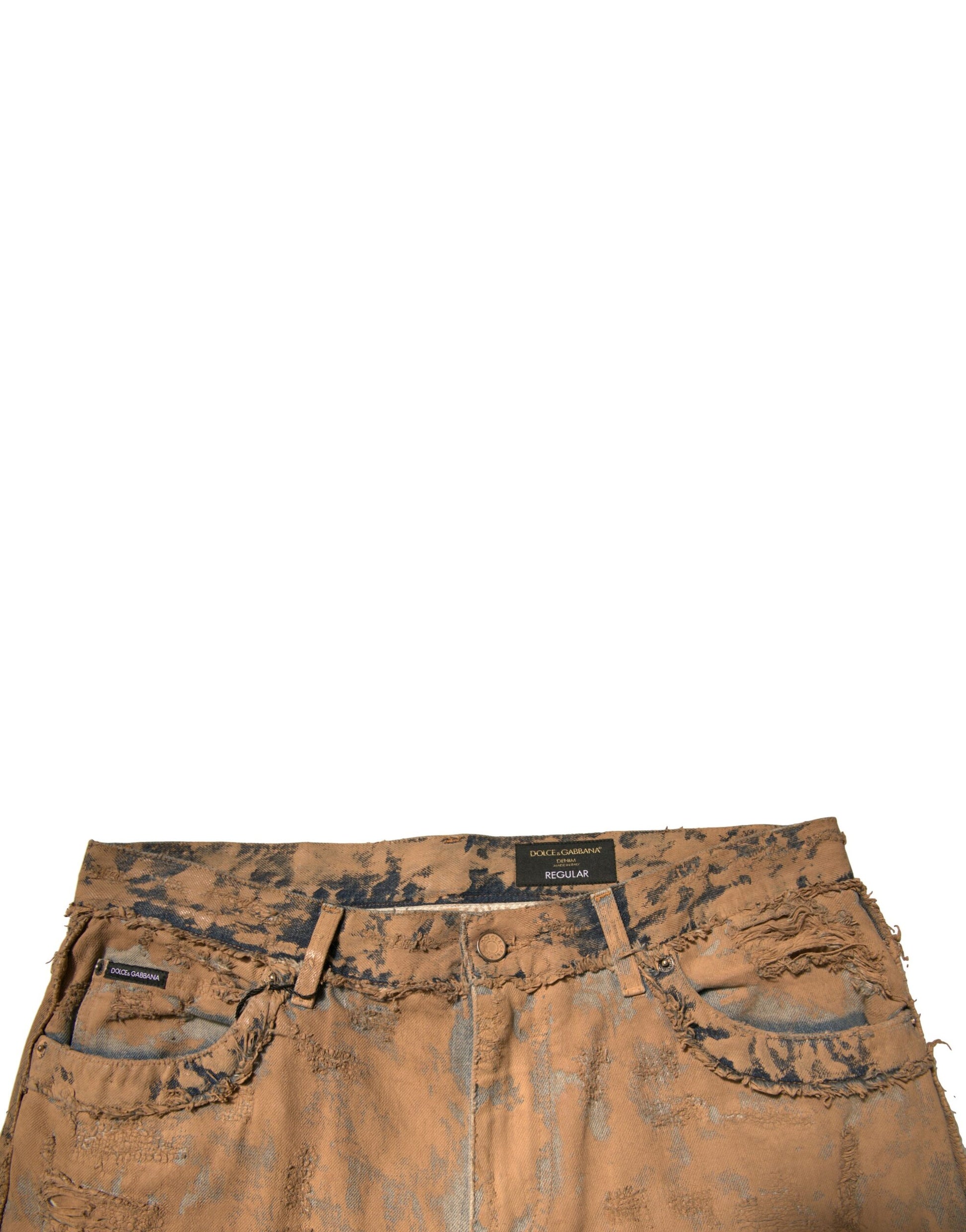 Pair of distressed jeans