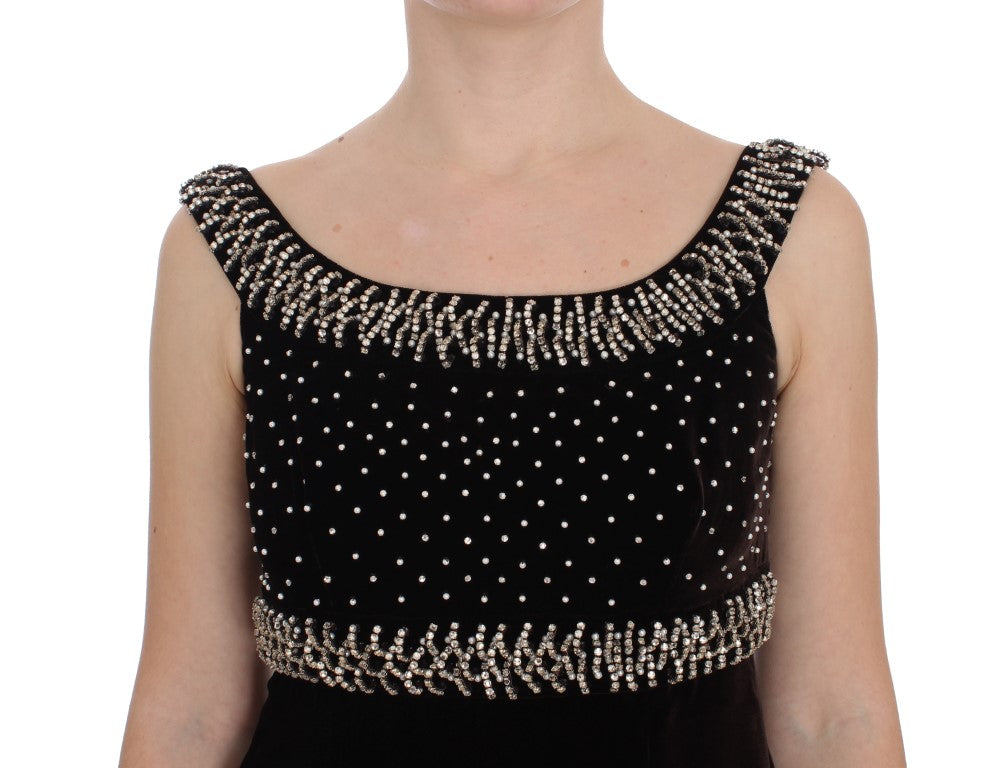Black sequined dress with short sleeves