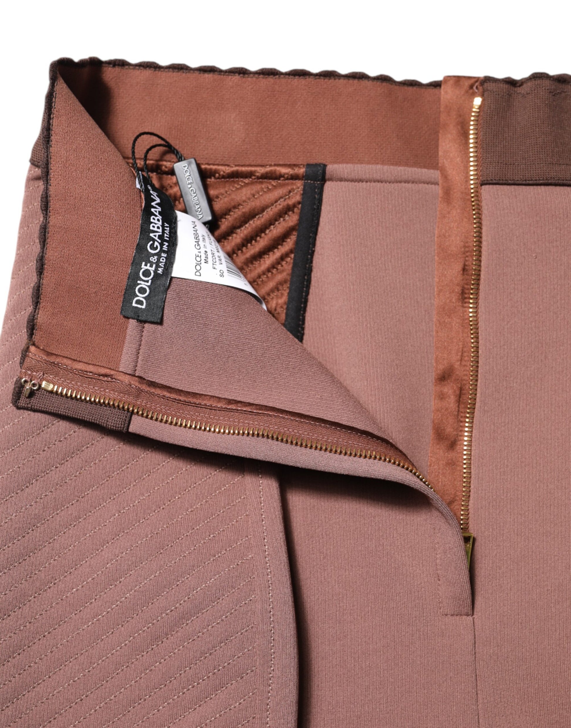 Brown jacket with zippered front pocket