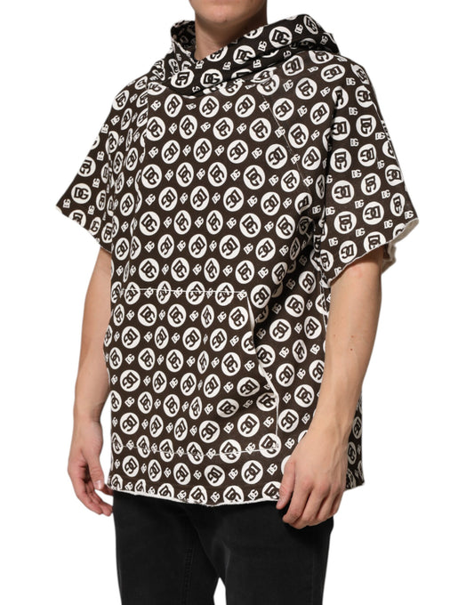 Man wearing hoodie with patterned design