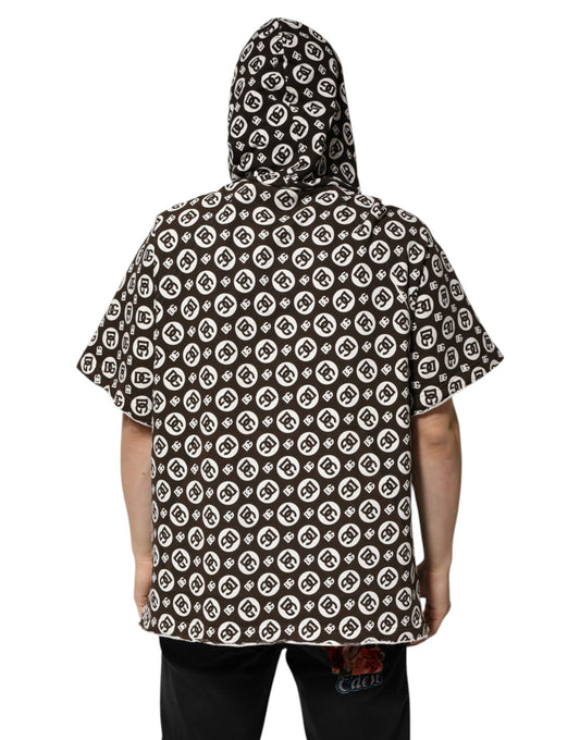 Black hoodie with white skulls on back