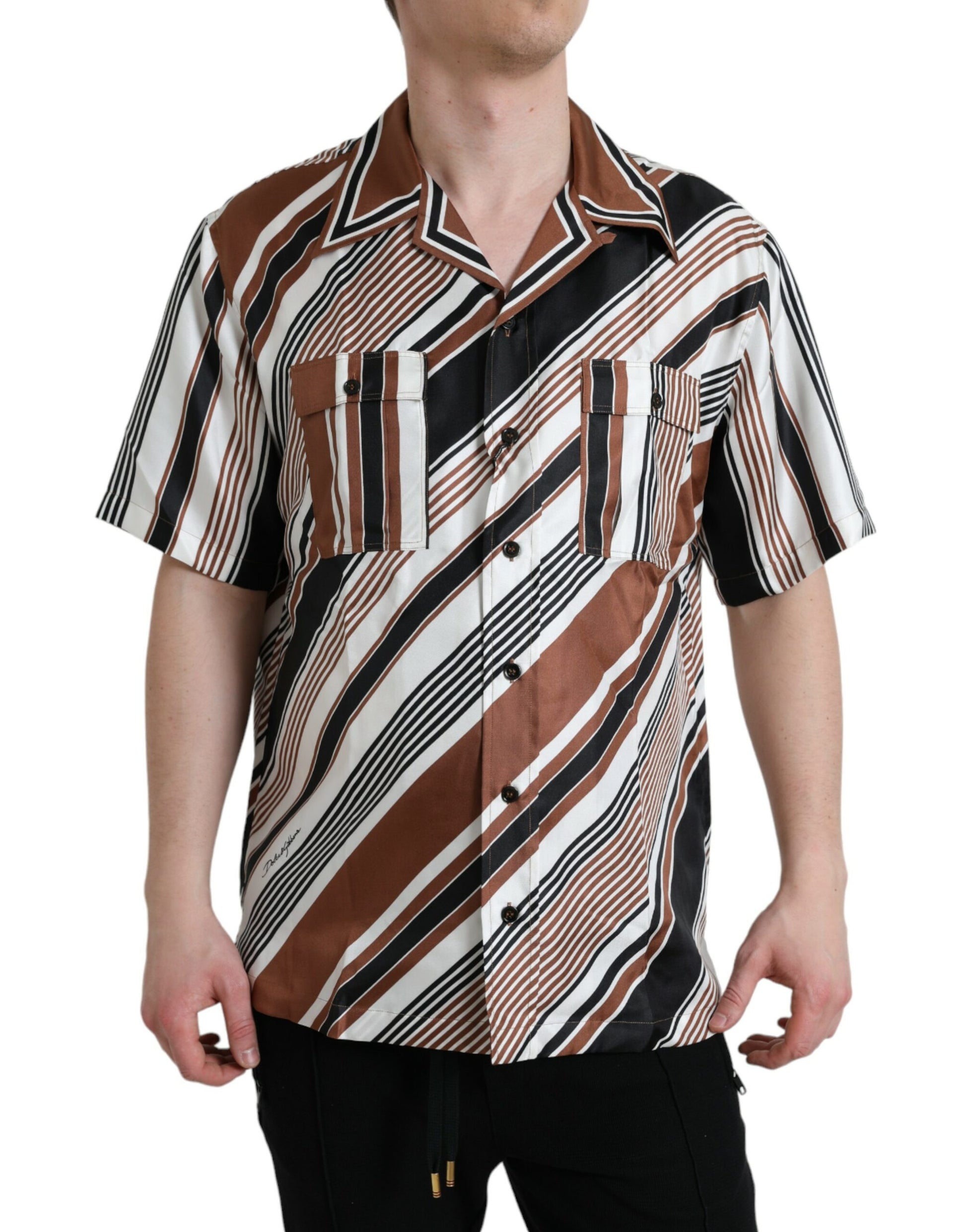 Man wearing striped shirt