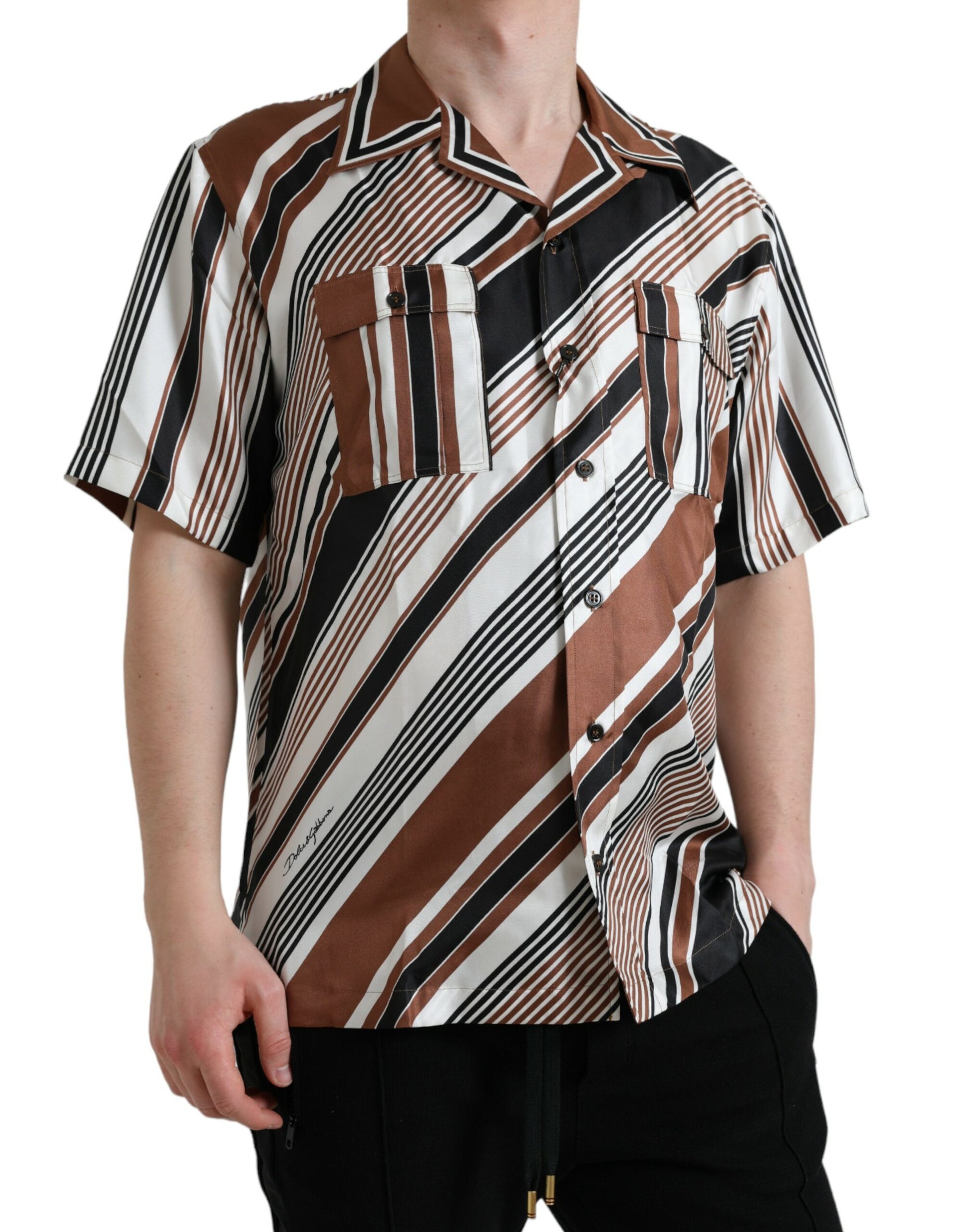 Man wearing striped shirt