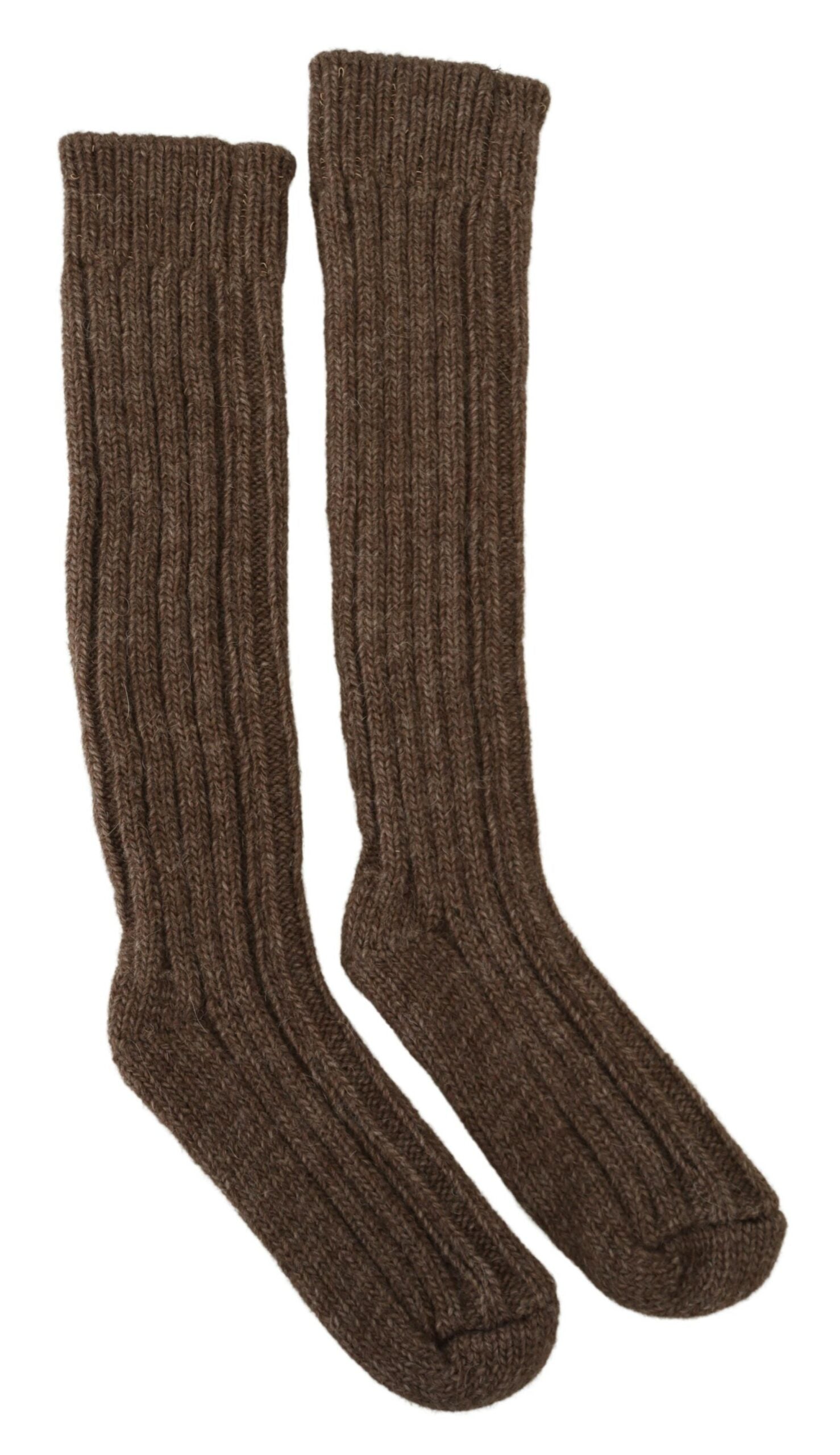 Brown knit socks in pairs