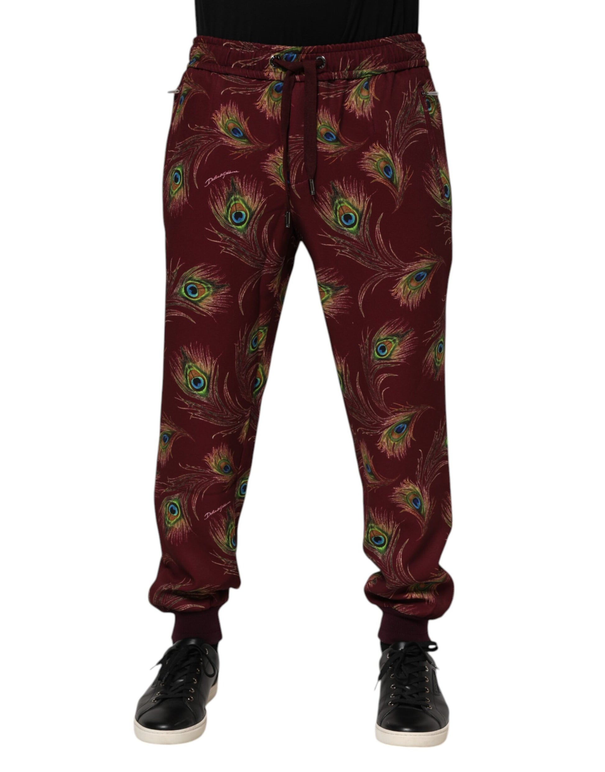Pair of pants with peacock pattern
