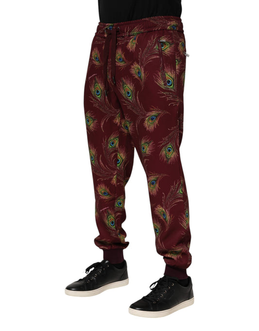 Pair of pants with peacock print
