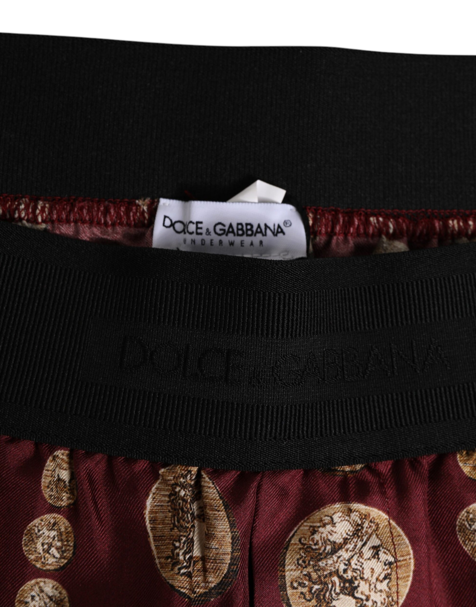 Red boxer briefs with gold embroidery
