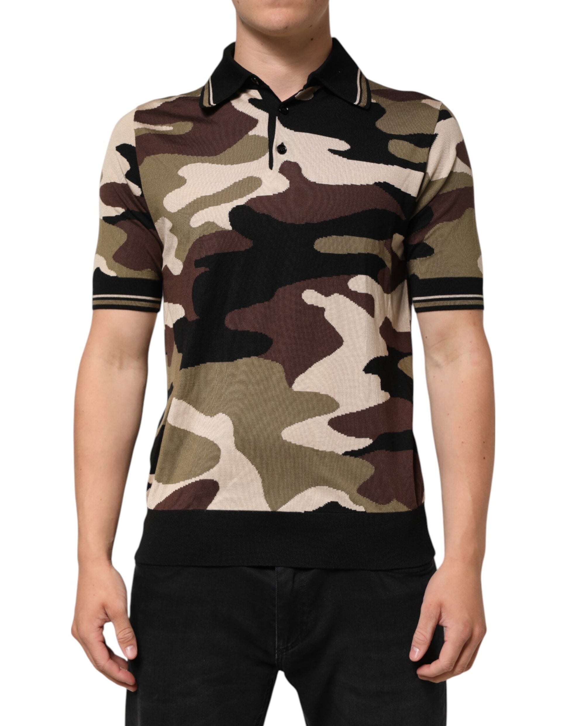 Camouflage polo shirt on a mannequin
